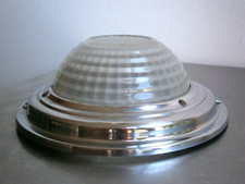 Applique ronde Metal chromé Verre moulé Lampe Luminaire XX°s  St Garage Ancien, usado comprar usado  Enviando para Brazil