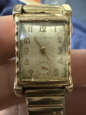 Relógio masculino vintage Bulova folheado a ouro 10k retangular Art Deco 1940-50’s Subsec comprar usado  Enviando para Brazil