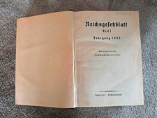Reichsgesetzblatt teil jahrgan gebraucht kaufen  Sickte