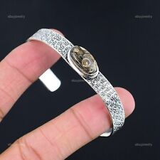 Brazalete de piedras preciosas de ágata turritella natural ajustable de plata 925 para niñas, usado segunda mano  Embacar hacia Argentina