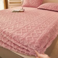 Lençol de pelúcia para inverno quente capa de cama coral lã grossa ajustada, usado comprar usado  Enviando para Brazil