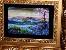 framed blue landscape art for sale  Houston