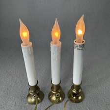 Usado, Luzes de vela de janela vintage branco elétrico base de latão cabo dourado conjunto de 3 comprar usado  Enviando para Brazil