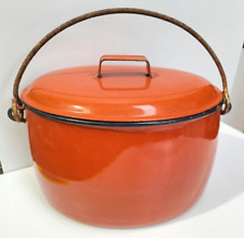 Usado, Vintage Esmalte XL Ferro Caldeira Forno de Acampamento Ótimo Retrô Laranja Original Rústico AF comprar usado  Enviando para Brazil