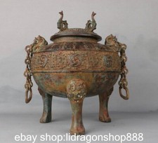 12.8 "Chine antique bronze dynastie Palais jambe de bête Feng Chain Winery, usado comprar usado  Enviando para Brazil