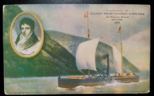 Cartão postal antigo 1907 Steamer Claremont, Compliments of Futon's Trust Co., NY comprar usado  Enviando para Brazil