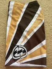 NUEVO SIN ETIQUETAS BOARDSHORTS BILLABONG ANDY IRONS SAMURAI 31” FIRMA MARRÓN AMARILLO Y BLANCO segunda mano  Embacar hacia Mexico