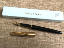 1950S WATERMAN CF CANETA-TINTEIRO, 14 QUILATES NOVA NA CAIXA, PRETA + TAMPA R/OURO, FEITA NA INGLATERRA comprar usado  Enviando para Brazil