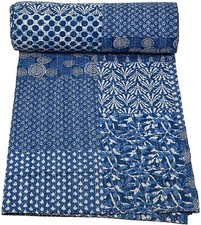 Colcha Kantha estampada índigo indiana vintage algodão colcha kantha gudri comprar usado Colcha Kantha estampada índigo indiana vintage algodão colcha kantha gudri comprar usado  Enviando para Brazil