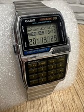 Casio DATA BANK 80 DBC-810 prata proteção de memória relógio retrô vintage retângulo comprar usado  Enviando para Brazil