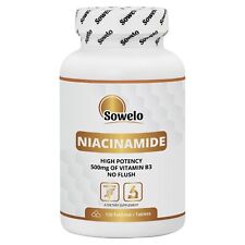 Usado, Comprimidos 500mg de niacinamida (vitamina B3) – sem descarga, alta potência – Sowelo comprar usado  Enviando para Brazil
