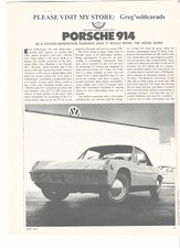 Original 1970 Porsche 914 teste de estrada de cinco páginas, na categoria de anúncio impresso, usado comprar usado  Enviando para Brazil