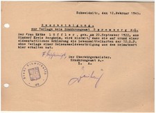 Dokument 2.WK Schweidnitz Schlesien für Spremberg NL 12.2. 1945 (119), usado comprar usado  Enviando para Brazil