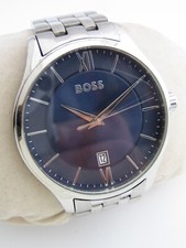 HUGO BOSS RELÓGIO ELITE MASCULINO 1513895 PULSEIRA DE AÇO INOXIDÁVEL MOSTRADOR AZUL GENUÍNO 17 comprar usado  Enviando para Brazil