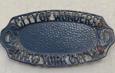 City Of Wonders Nova York Vintage Lembrança Estanho Metal Mini Bugiganga Sabonete Boneca Prato comprar usado  Enviando para Brazil