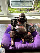 Wooden laughing buddha for sale  CREWKERNE