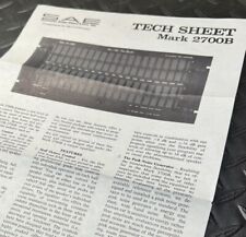 SAE VINTAGE ELECTRONICS: MARK 2700B EQUALIZADOR FOLHA TÉCNICA J01076, usado comprar usado  Enviando para Brazil