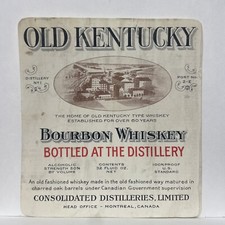 Destilarias consolidadas, rótulo limitado de uísque Kentucky Bourbon antigo - Canadá, usado comprar usado  Enviando para Brazil
