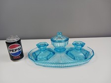 Turquoise glass dressing for sale  SWINDON