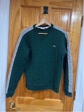 Camiseta masculina Lacoste Live acolchoada com nervuras acolchoada verde algodão macio tamanho pequeno comprar usado  Enviando para Brazil