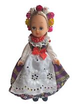 Vintage Polish Folk Art Doll Kraków Poland Krakowianka Kostium 12" Blond Braids na sprzedaż  Wysyłka do Poland