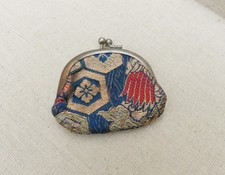 Bolsa de moedas minúscula vintage/antiga Japão quimono de seda brocado fechadura beijo japonês comprar usado  Enviando para Brazil