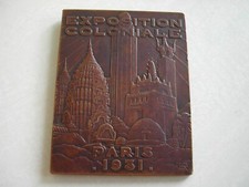 PLAQUE Bronze Maréchal LYAUTEY - EXPOSITION COLONIALE PARIS 1931 - R. DELAMARRE comprar usado  Enviando para Brazil