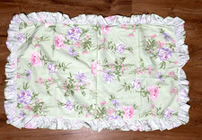 2 fronhas de travesseiro Queen Shabby Chic verde perfeito floral algodão com babados núcleo de casa de campo comprar usado  Enviando para Brazil