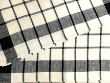 (2) Toalhas de cozinha vintage algodão mistura de linho preto branco xadrez fazenda casa de campo, usado comprar usado  Enviando para Brazil