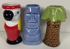Three ceramic tiki for sale  SANDY