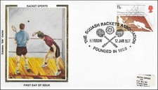 Usado, Raquete de squash Sports Association fundada em 1928 Reino Unido britânico Colorano seda FDC 1977 comprar usado  Enviando para Brazil