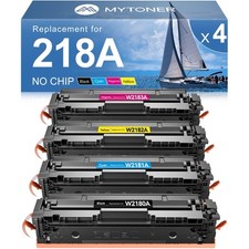 Toner sem chip MYTONER 218A pacote com 4 para impressoras HP 3301 3201 alto rendimento B/C/M/Y comprar usado  Enviando para Brazil