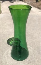 VINTAGE VASO EM FORMA DE VIDRO BLENKO HOUR #5519L WAYNE HUSTED COR JADE 16,5" comprar usado  Enviando para Brazil