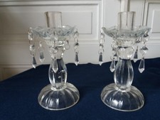 Paire bougeoirs verre d'occasion Paire bougeoirs verre d'occasion  France