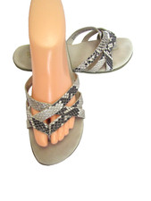 GH Bass MARROMS SUNJUNS SHARON Sandálias Tiras LEATHR RÉPTIL TANGA COBRA 8,5M comprar usado  Enviando para Brazil