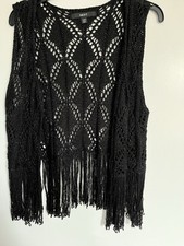 Black fringed waistcoat for sale  BOOTLE