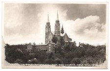 Cartão postal HUBERTUS, RICHFIELD WI FACULDADE/IGREJA CARMELITA Holy Hill Basílica RPPC comprar usado  Enviando para Brazil