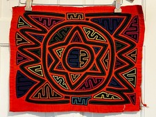Vintage 1970 Panamá Kuna Molas tapeçaria têxtil indiana arte popular laranja com estrela comprar usado  Enviando para Brazil