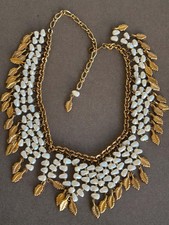 Vintage Necklace Gold Tone and Faux Pearls 1950-1960 comprar usado  Enviando para Brazil