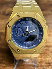 Usado, Relógio estilo G Shock Mod AP GA2100 pulseira e moldura de metal dourada comprar usado  Enviando para Brazil