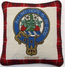 Fraser tartan cushion for sale  WIMBORNE