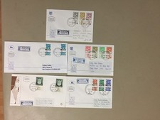 Pięć zarejestrowanych w Izraelu fdc z defimitywnymi wielokrotnymi3 znaczkami na sprzedaż  Wysyłka do Poland