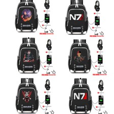 Mochila Mass Effect Estudantes Crianças Bolsa Escolar Viagem Laptop Mochila Porta USB Bolsa comprar usado  Enviando para Brazil