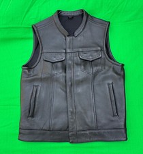 Colete masculino de couro preto First Classics Platinum Label tamanho M. comprar usado  Enviando para Brazil