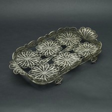 Bandeja De Alambre Oriental Vintage Plateada 1.95Z comprar usado  Enviando para Brazil
