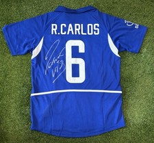 Camisa Away Brasil 2002 assinada por Roberto Carlos comprar usado  Enviando para Brazil