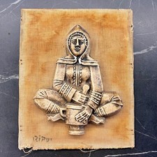 Figura judaica 3D vintage mulher escultura em madeira feita à mão madeira compensada Israel decoração arte comprar usado  Enviando para Brazil