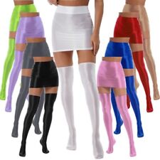Mini-saias femininas brilhantes Bodycon com meias altas coxa boate traje de dança comprar usado  Enviando para Brazil