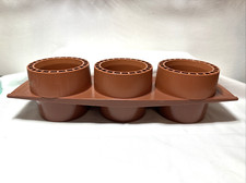 Vintage Anos 70 Tupperware Trio 3 Potes 1378 Plantadores Marrons Ervas e Flores-Armazenamento, usado comprar usado  Enviando para Brazil