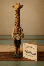 Estatueta rara vintage de girafa Poli-Woggs década de 1990 arte popular aposentada com etiqueta comprar usado  Enviando para Brazil